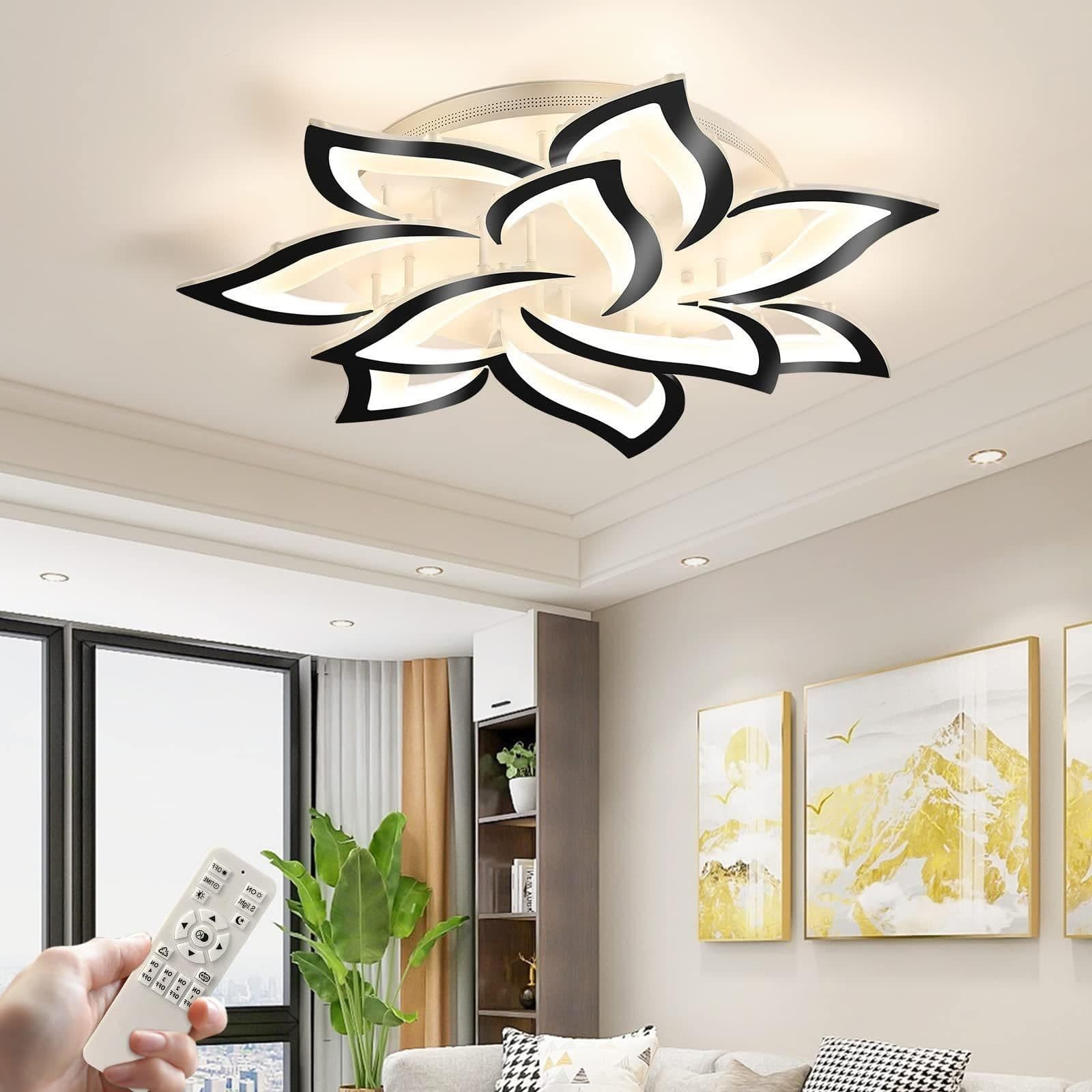 Dimmable 10 Head LED Petal Design Ceiling Light Remote