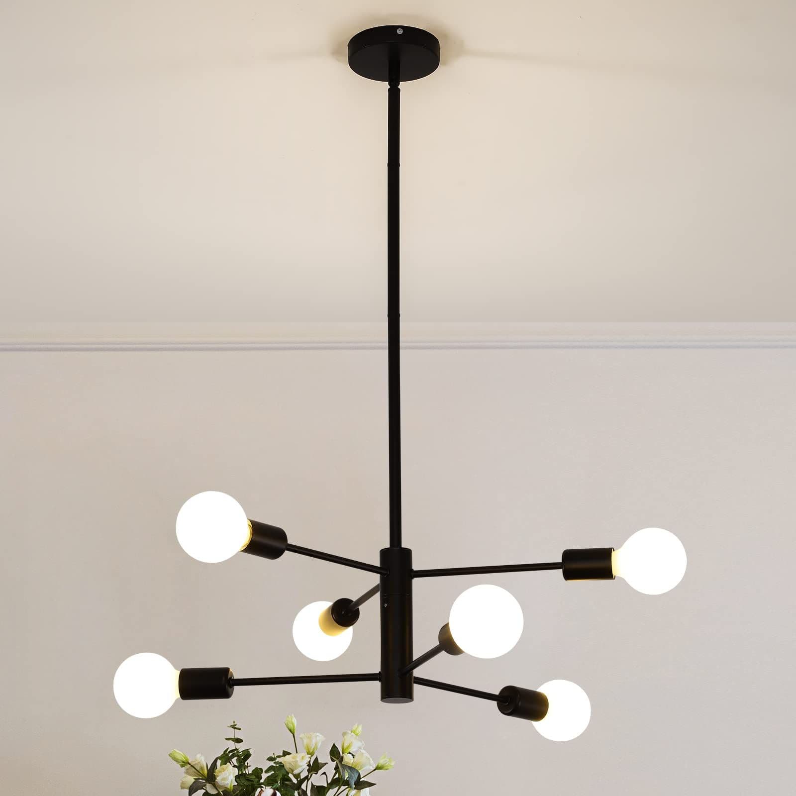 6 Light Sputnik Industrial Chandelier Living Room Kitchen Island Bedroom