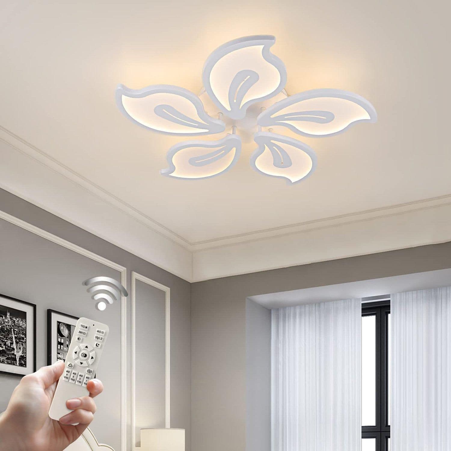 Acrylic Dimmable LED Ceiling Light Remote Living Room Bedroom