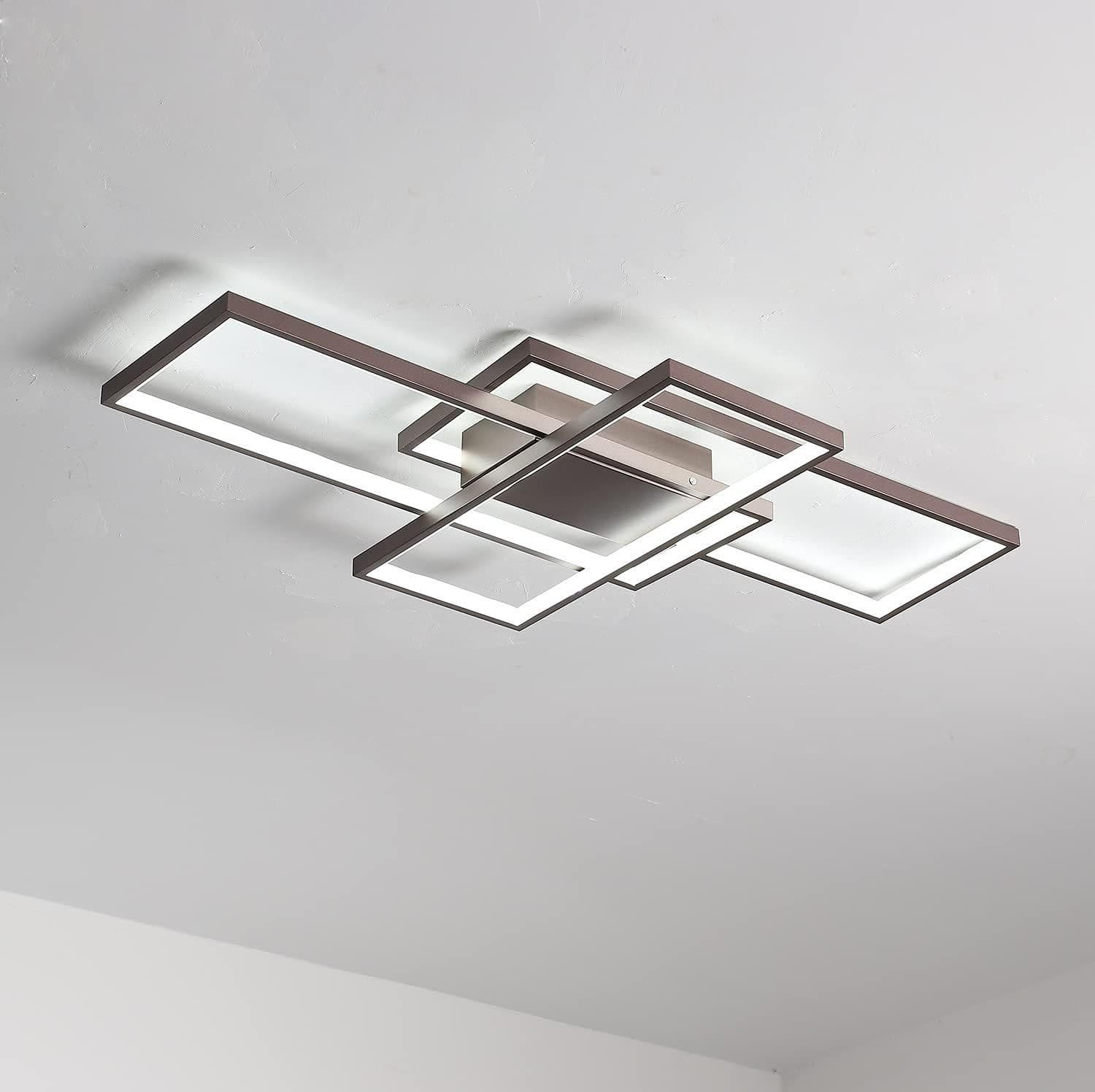 50W Dimmable LED Ceiling Light 3 Square Modern Coffee Ceiling Lamp