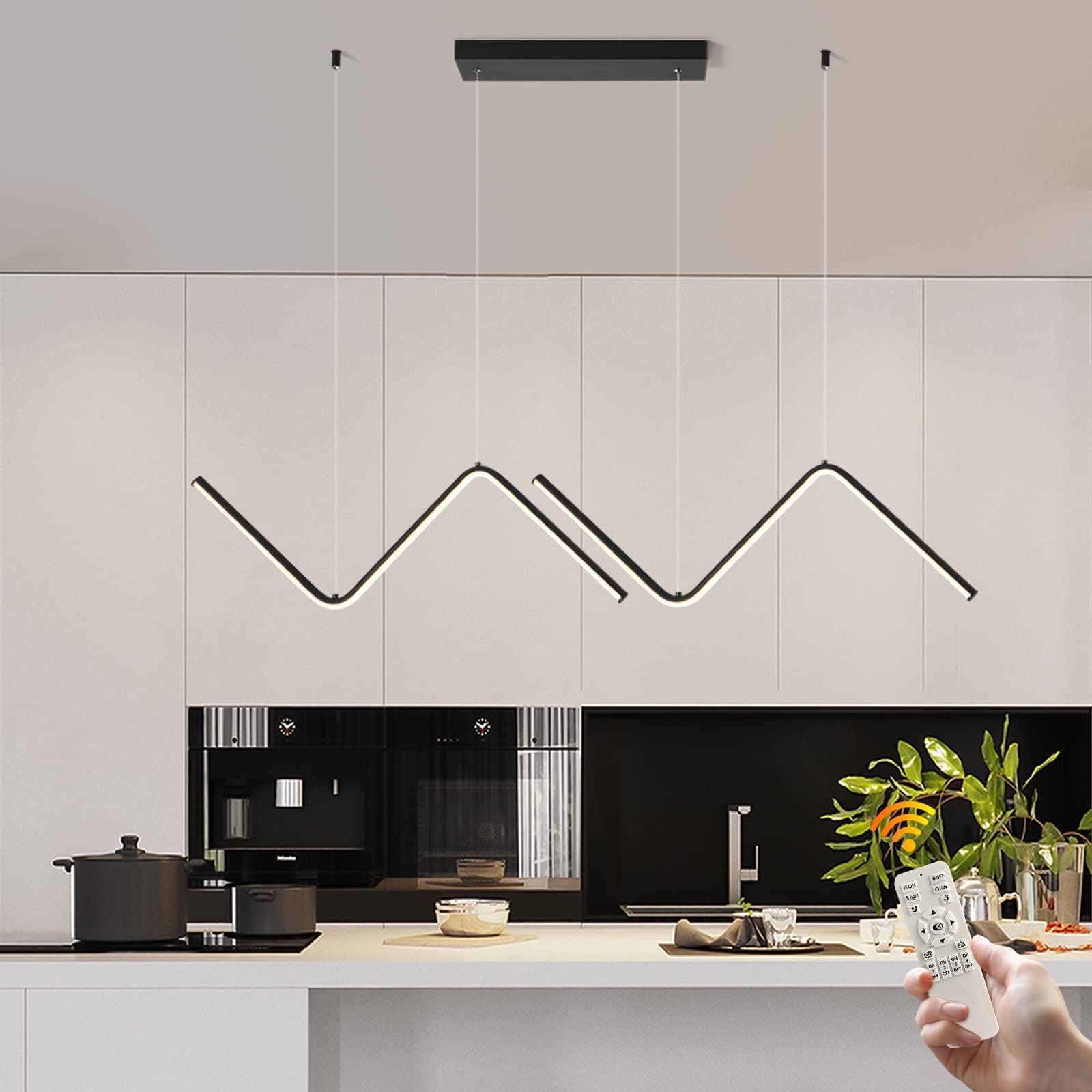 40w Modern LED Dimmable Linear Wave Chandelier