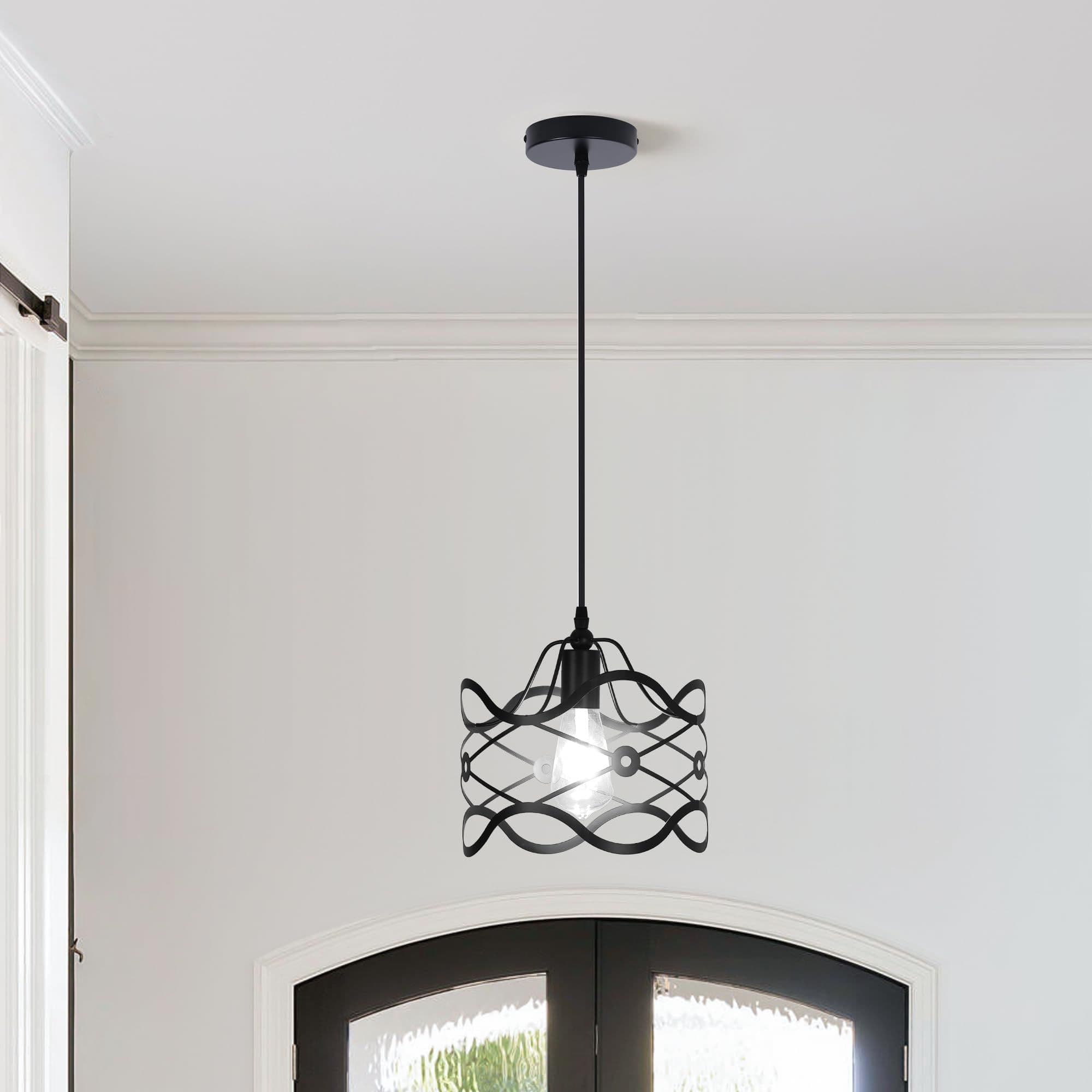 1 Light Kitchen Island Light Cage Modern Lamp Hanging Over Table