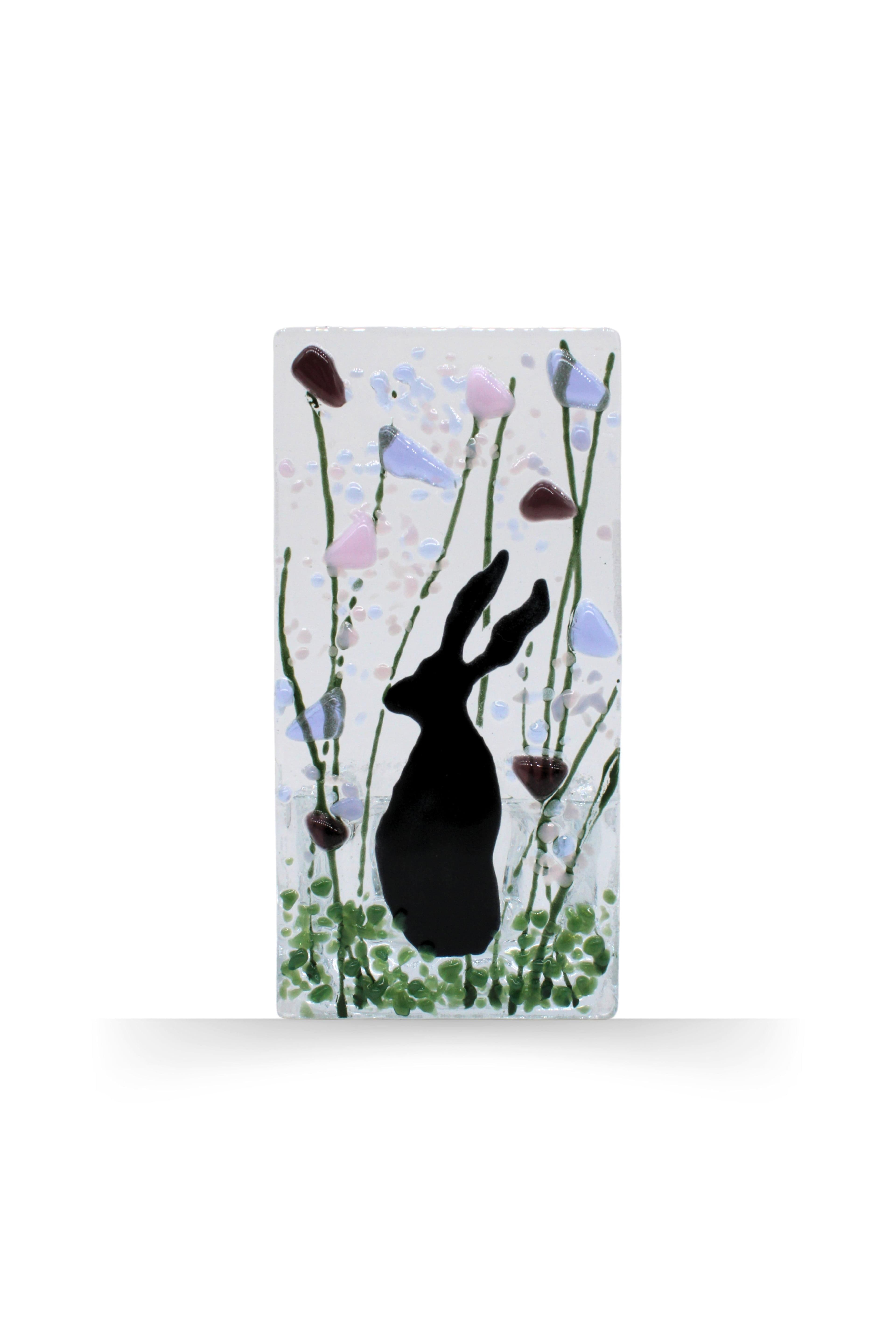 Handmade Fused Tea Light Holder Hare