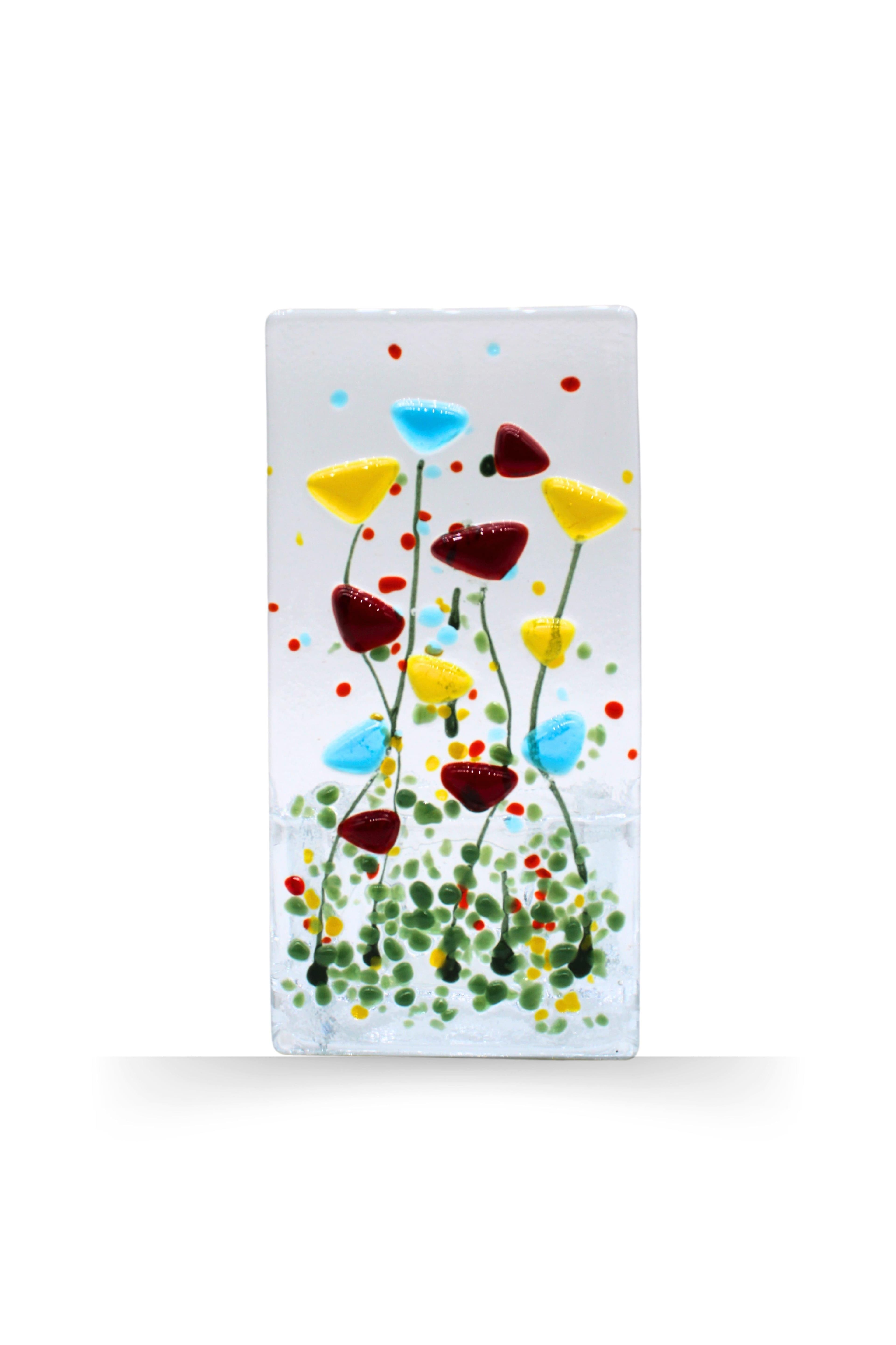 Handmade Fused Tea Light Holder Wildflower