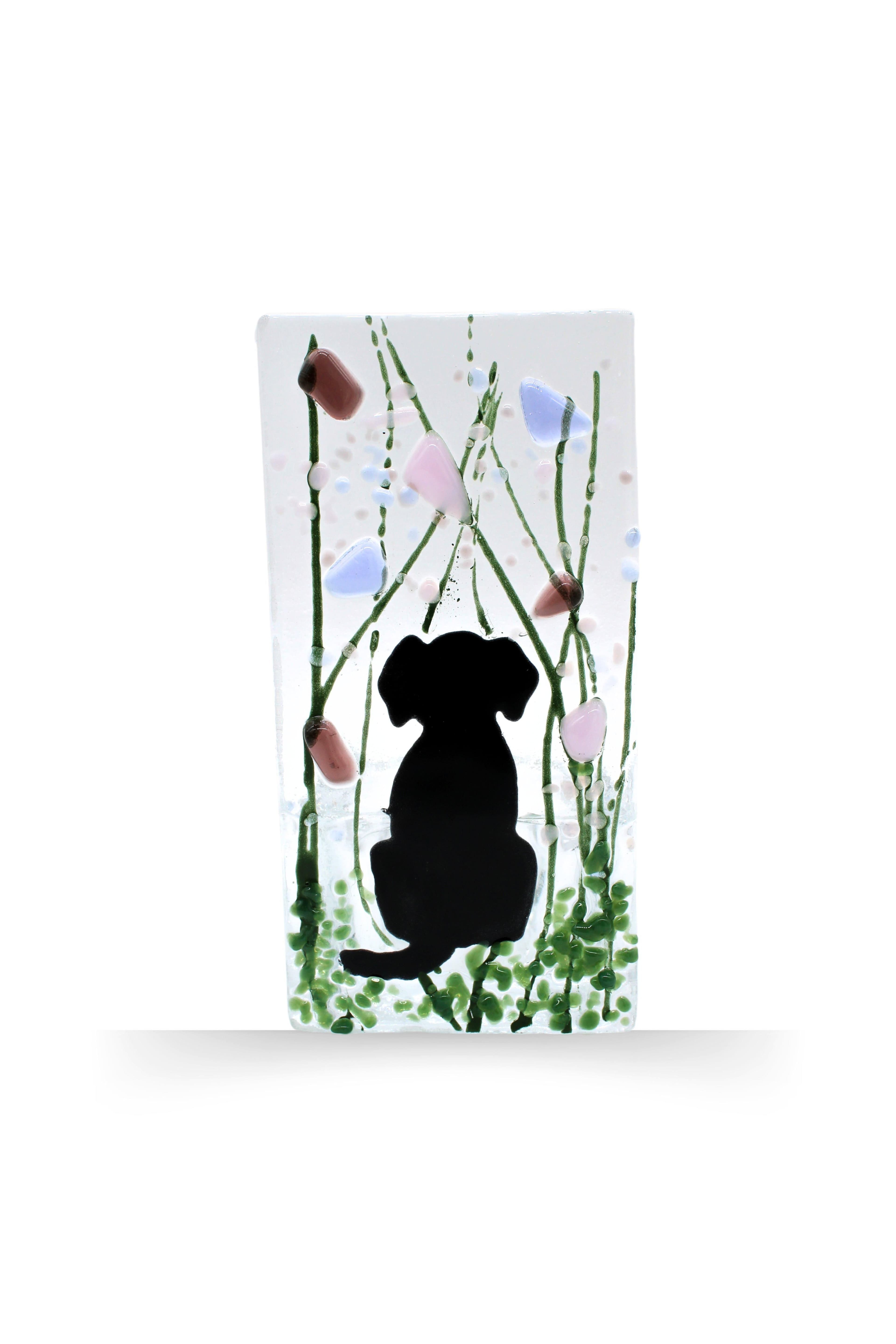 Handmade Fused Tea Light Holder Dog