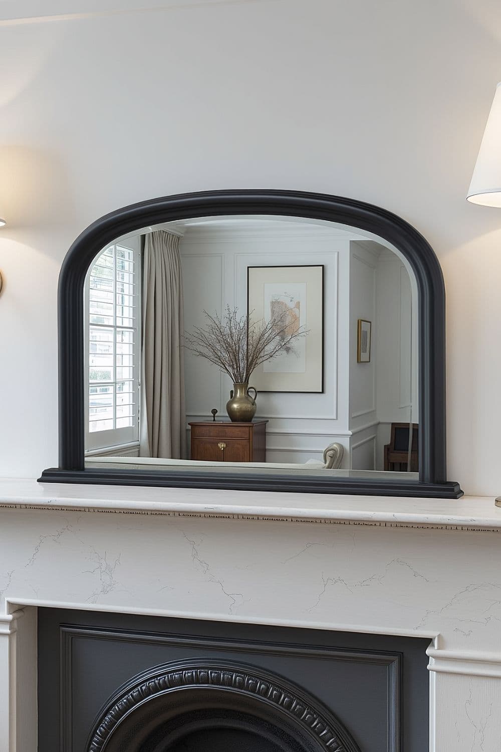 Overmantle Arched Contemporary Mirror 112 x77cm