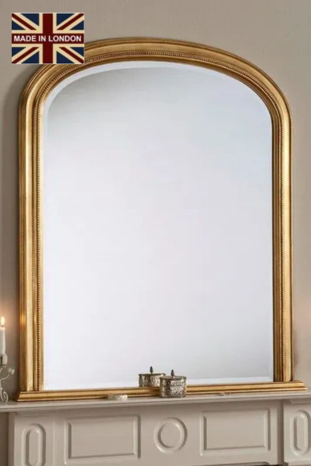 Beaded Overmantle mirror 112 x127cm
