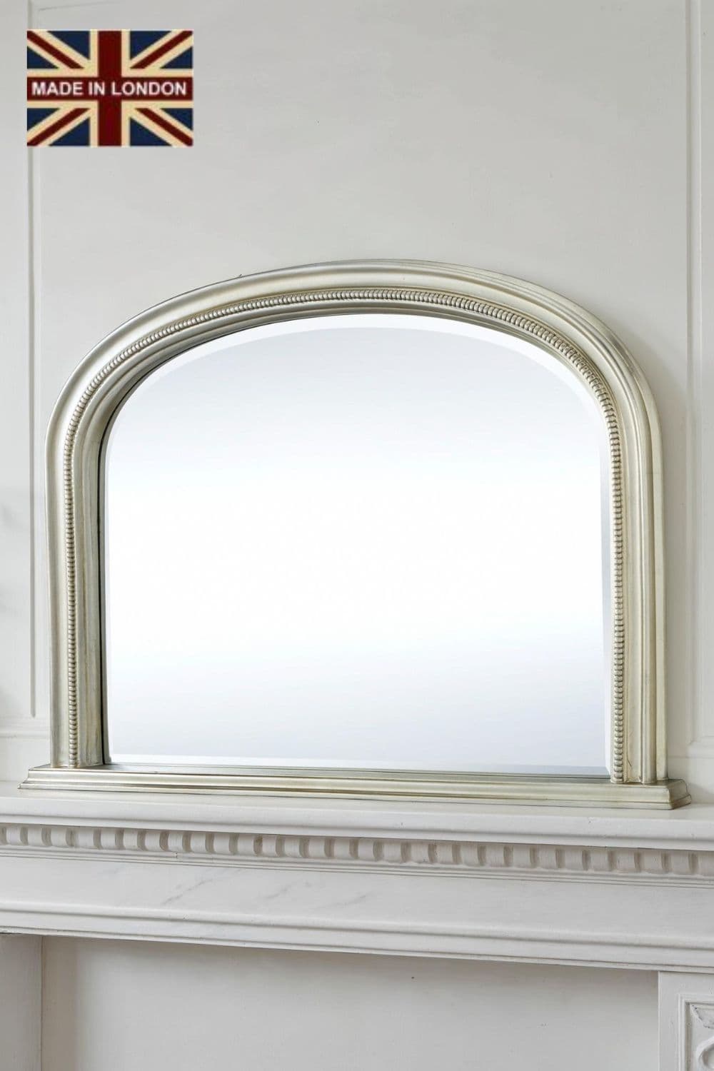 Beaded Overmantle mirror 112 x79cm