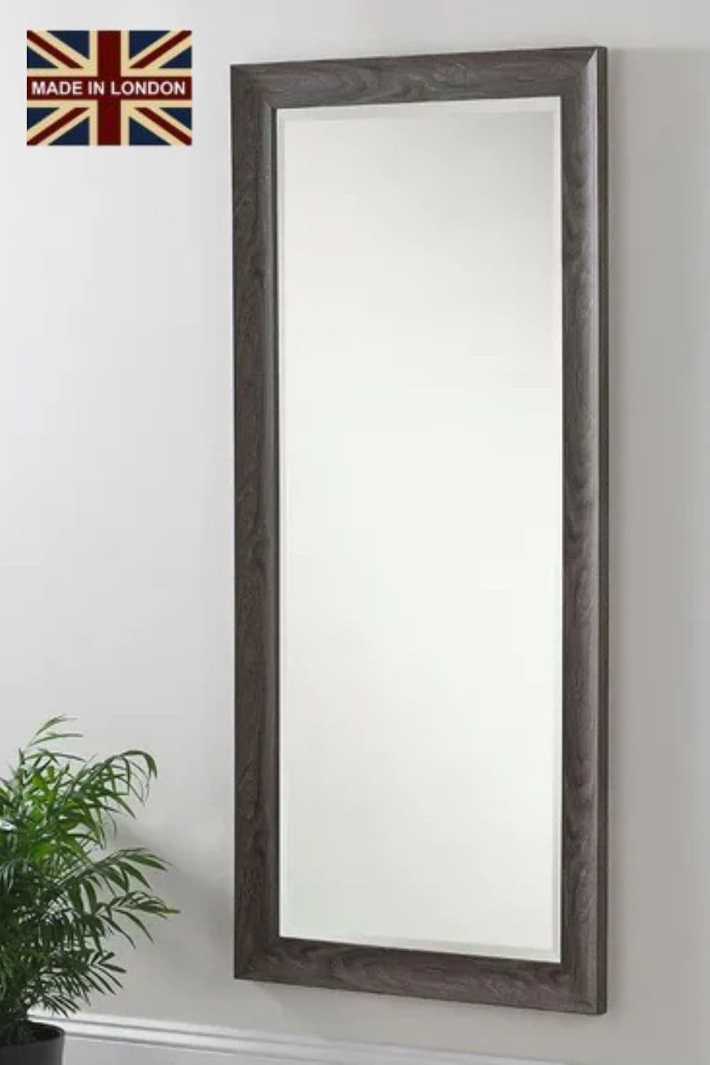 Rustic Wood Effect Scooped Framed Mirror 167.5x76cm