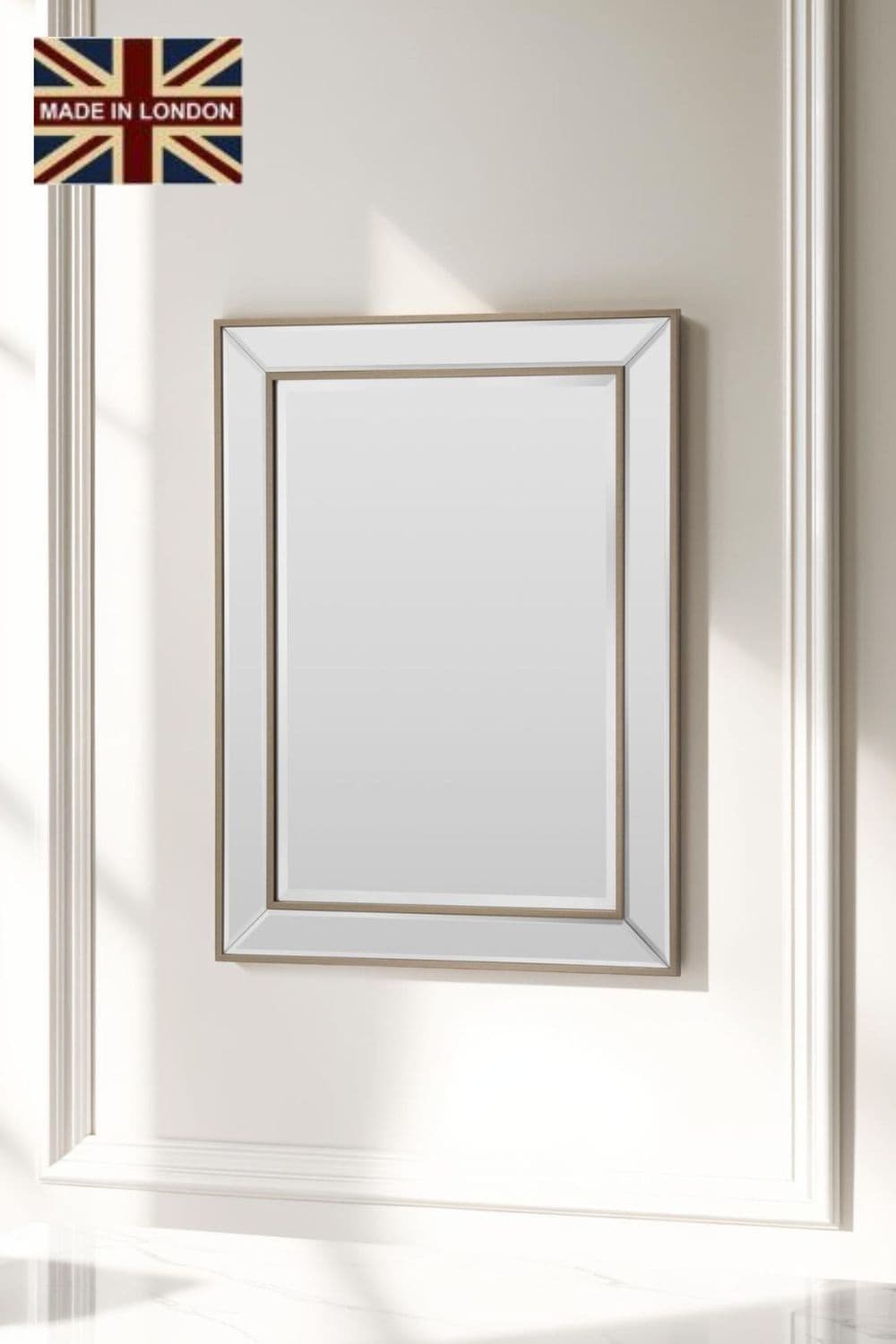 Angled Wall Mirror Brass 77x105cm
