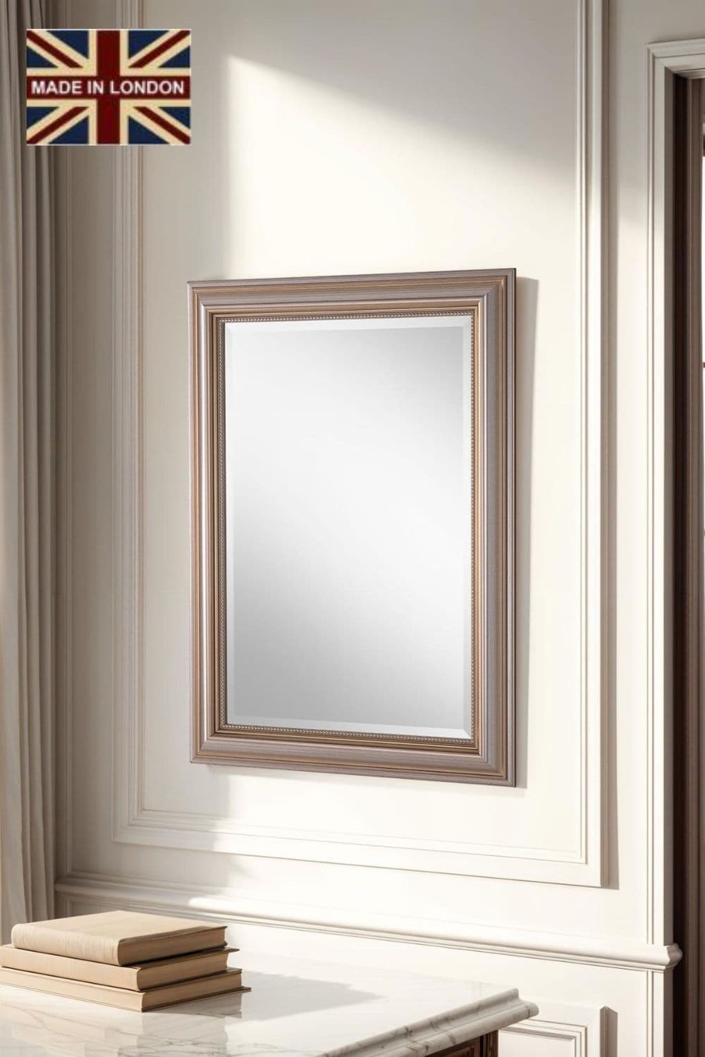 Classic Champagne Beaded Mirror 77.5x62.5cm