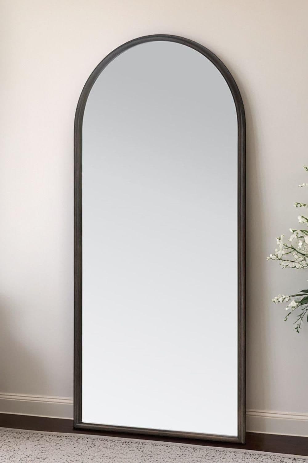 Dark Wood Full Length Arched Mirror 180x80cm
