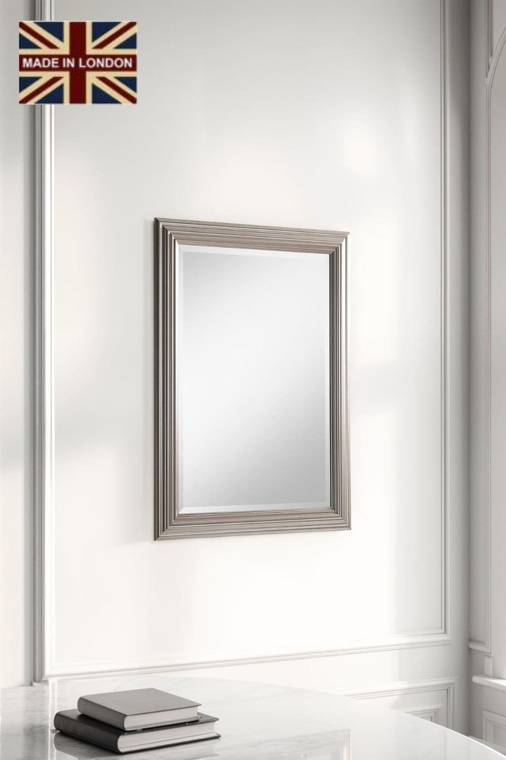 Silvery Champagne Rectangular Mirror 75x60cm