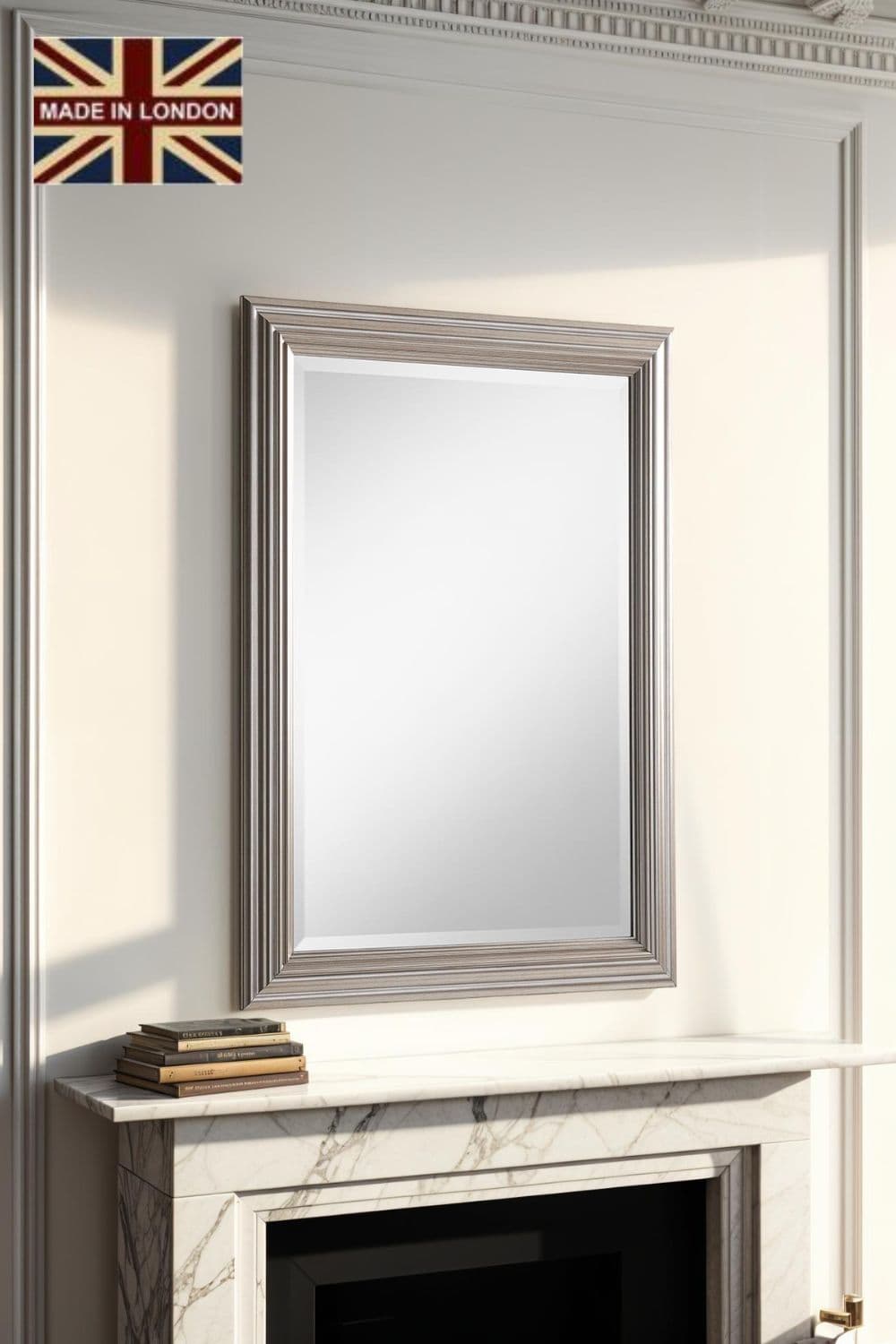 Silvery Champagne Rectangular Mirror 116x90.5cm