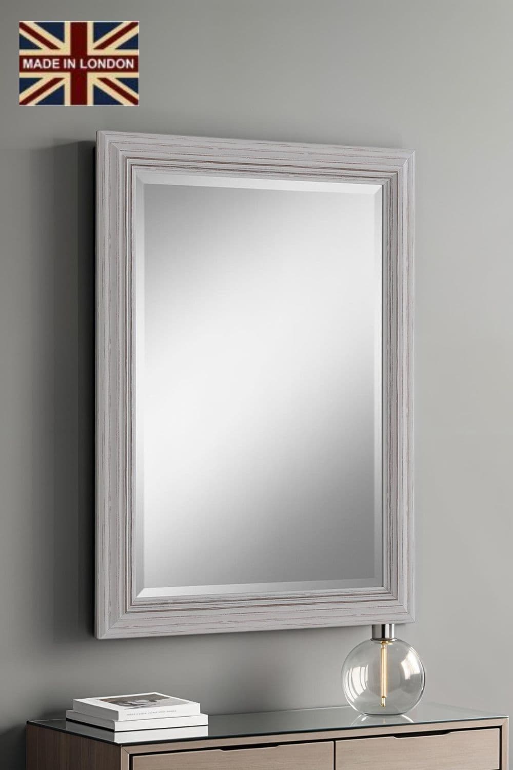 Distressed Framed Wall Mirror 75x60cm