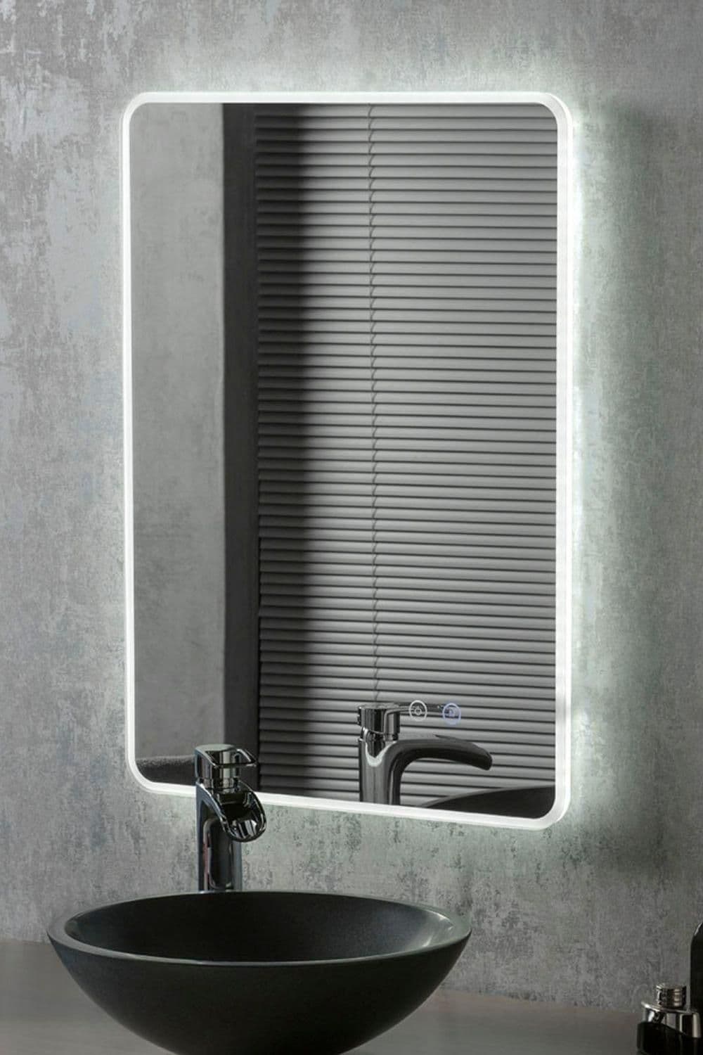 LED Minimal Bathroom Mirror 50 x 70cm Dimmable Anti Fog