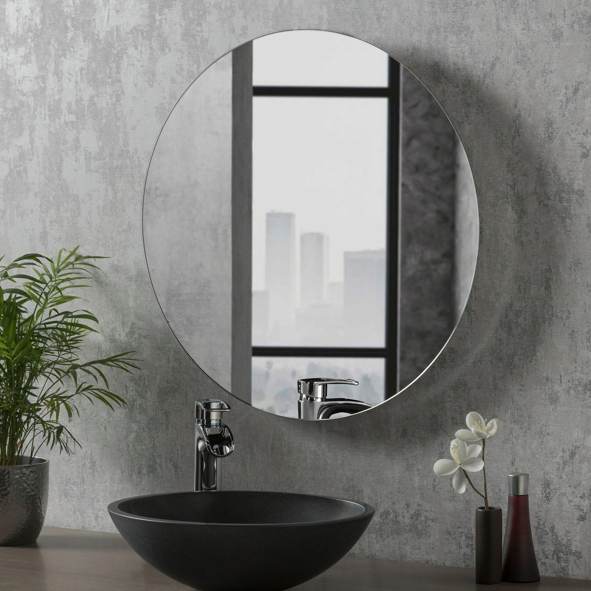 Minimal Round Bathroom Mirror 60cm Anti fog