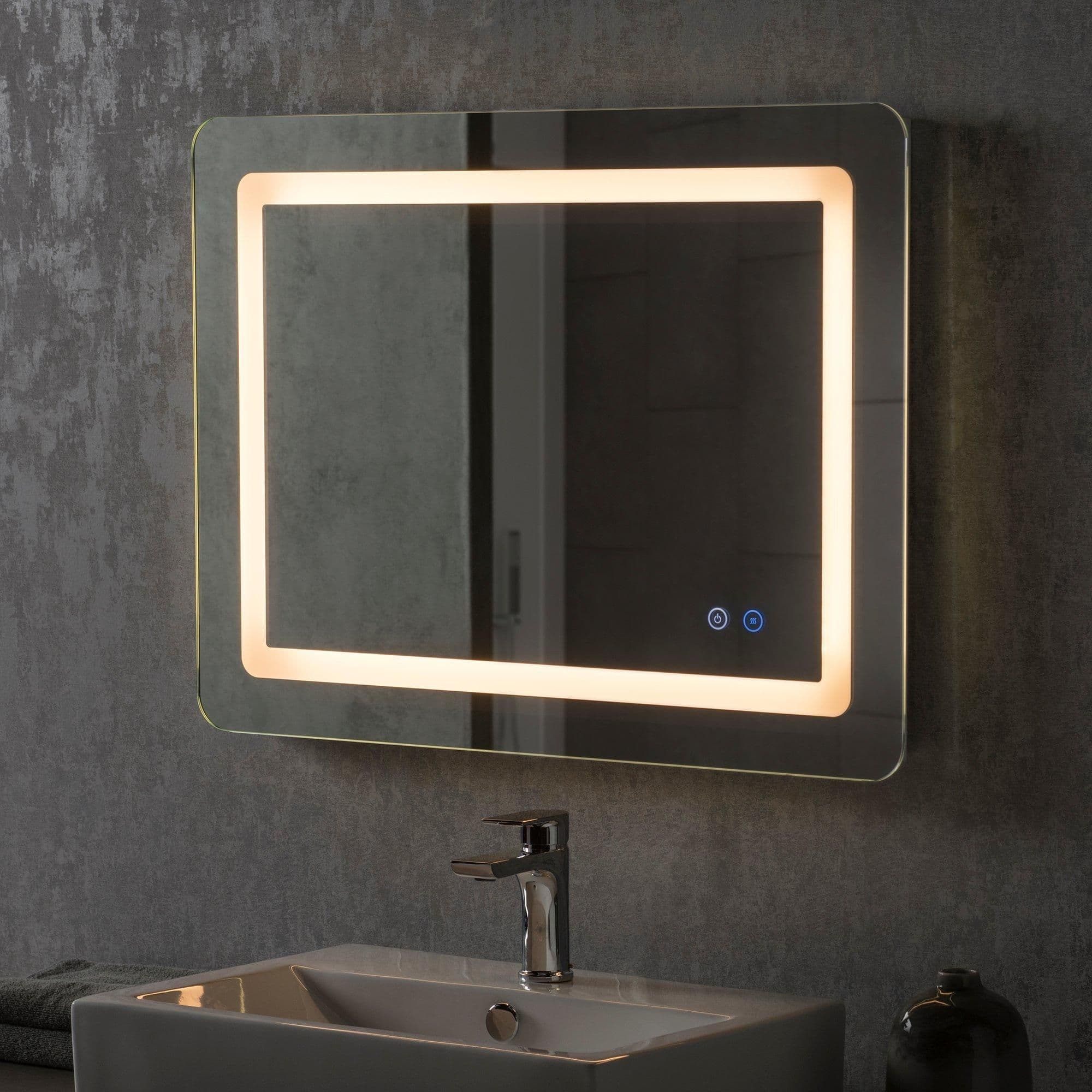 LED Bathroom mirror 80 x 60cm Dimmable Anti fog