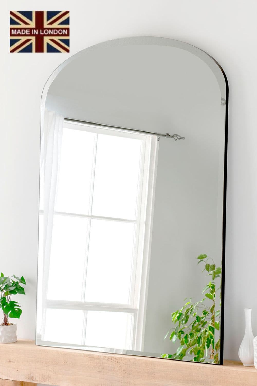 Minimal Bevelled Mantle Mirror 91 x 120cm