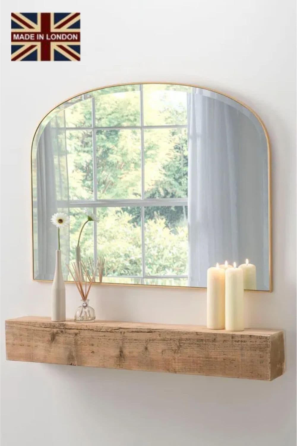 Arched Mantle Mirror 92cm x 71cm