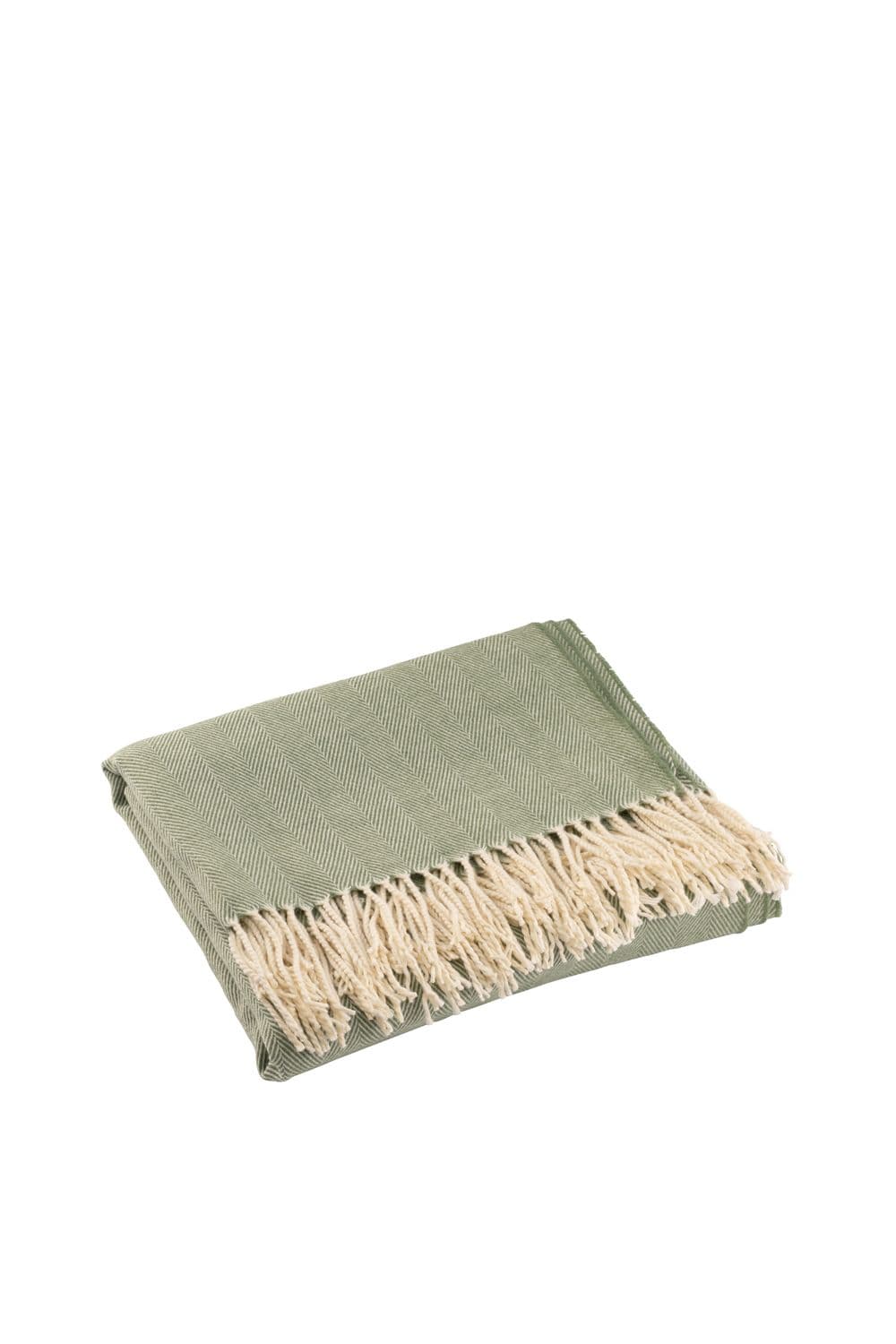 Herringbone Forest Green Throw