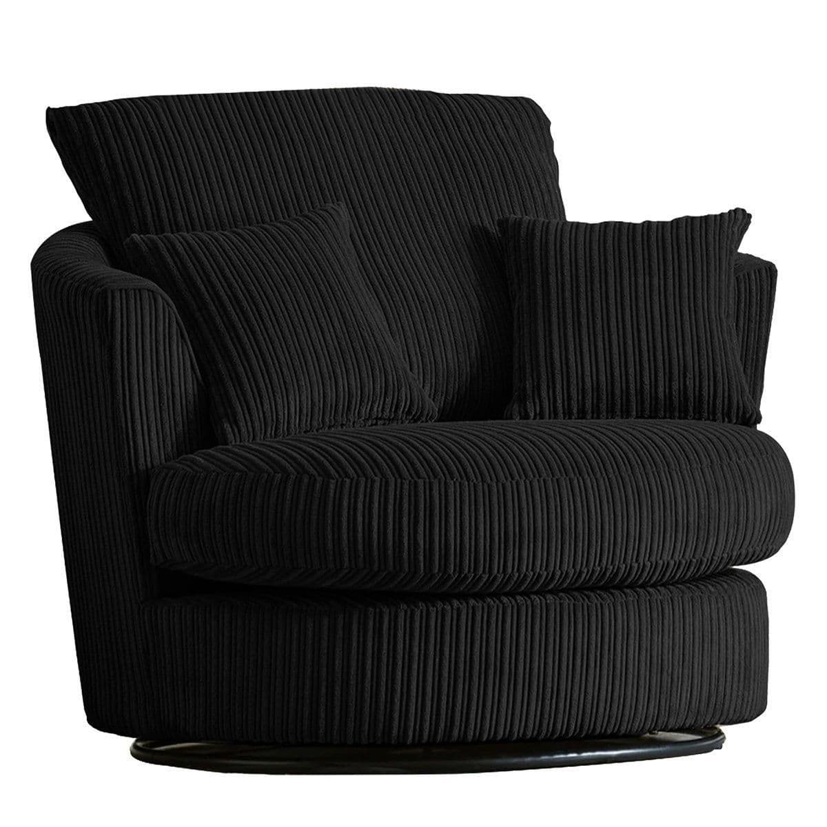 Luxor Jumbo Cord Fabric Single Seater 360 Degree Swivel Chair Sofa Accessory