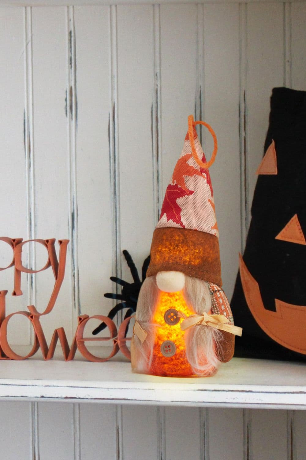 Halloween Harvest Maple Gnome Plush Doll With LED Light