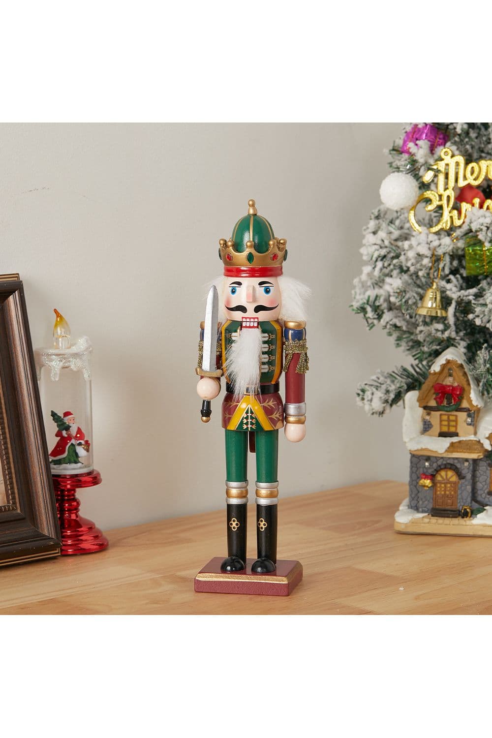 Wooden Nutcracker Soldier Figurine Christmas Ornament
