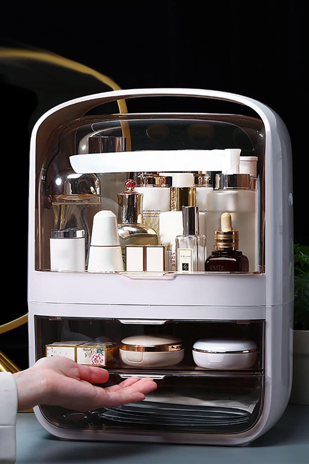 40CM Modern Dustproof Storage Box Portable Dressing Case