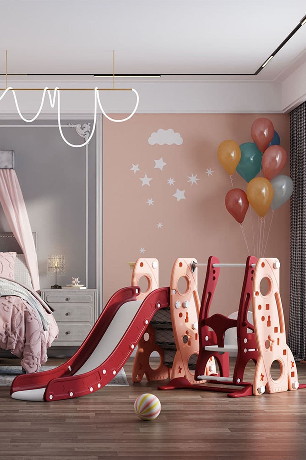 4 in 1 Toddler Slide Outdoor Playset Indoor Playground Kids Slides for Backyard