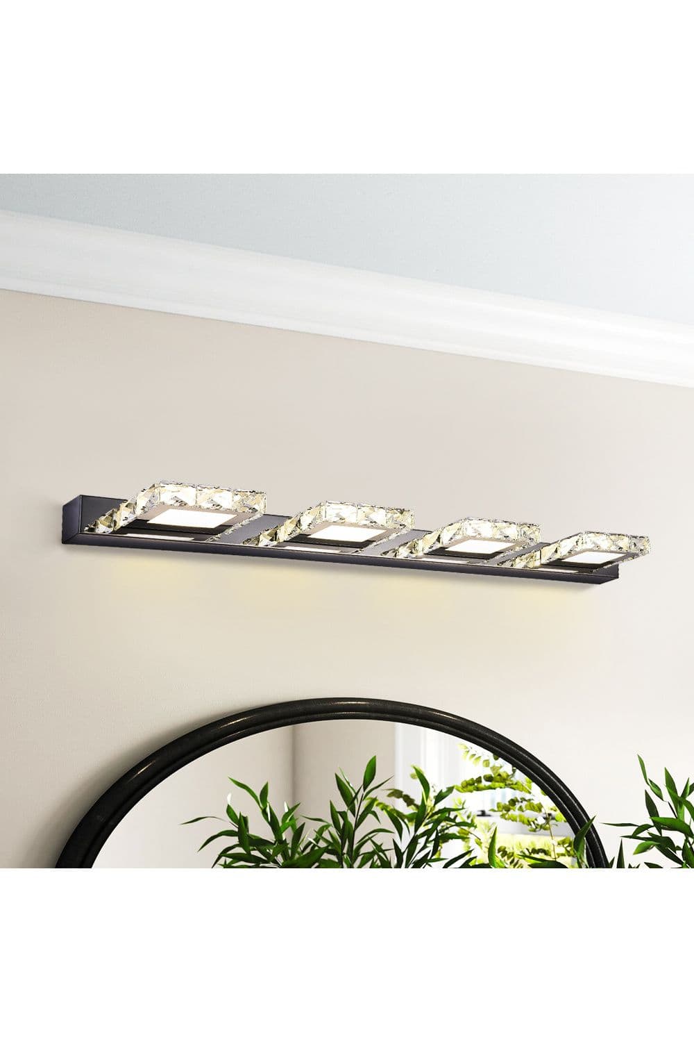 Crystal 4-Head LED Wall Light Bathroom Vanity Light