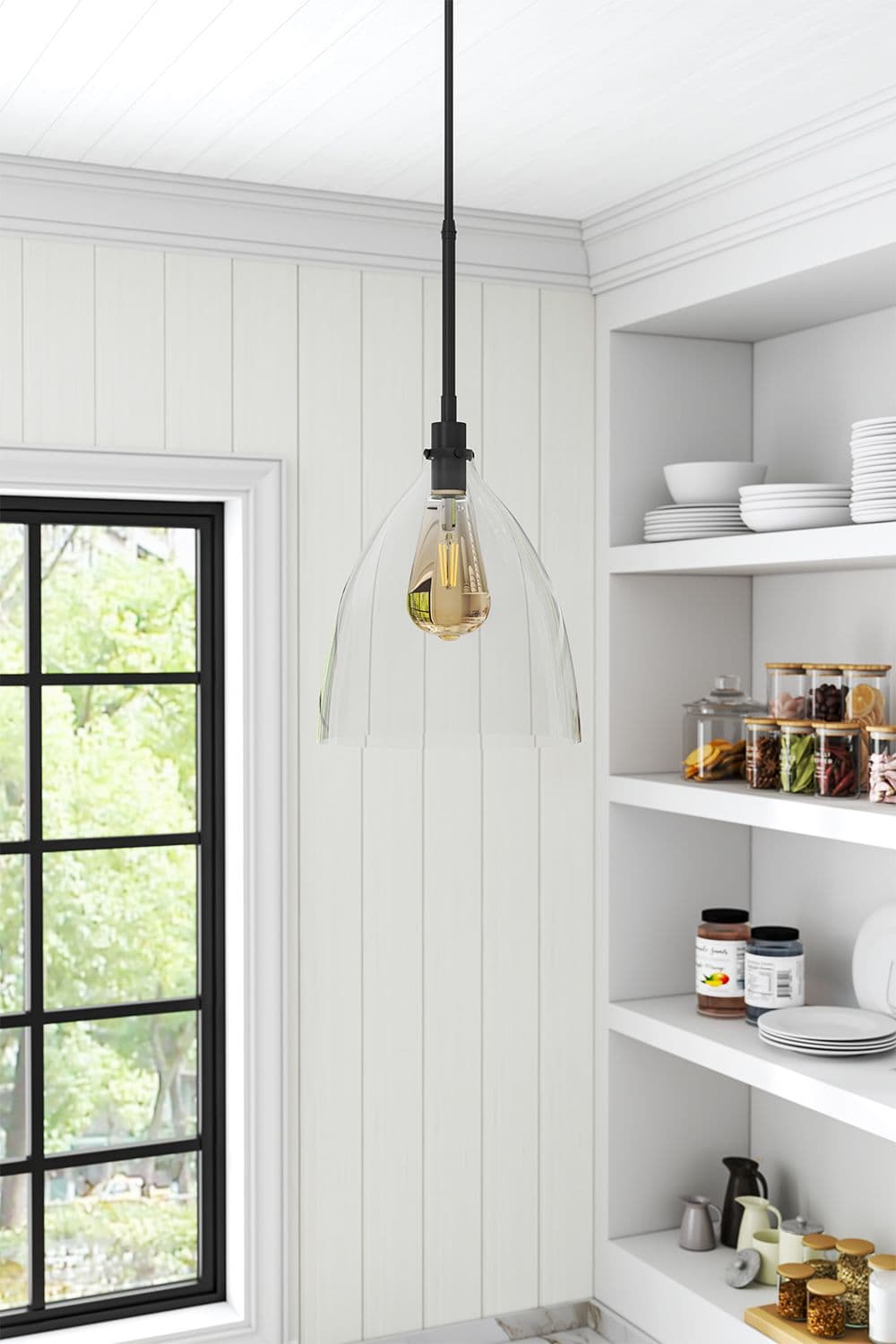 22cm Dia x 24cm H Modern Style Glass Single Light Pendant Light