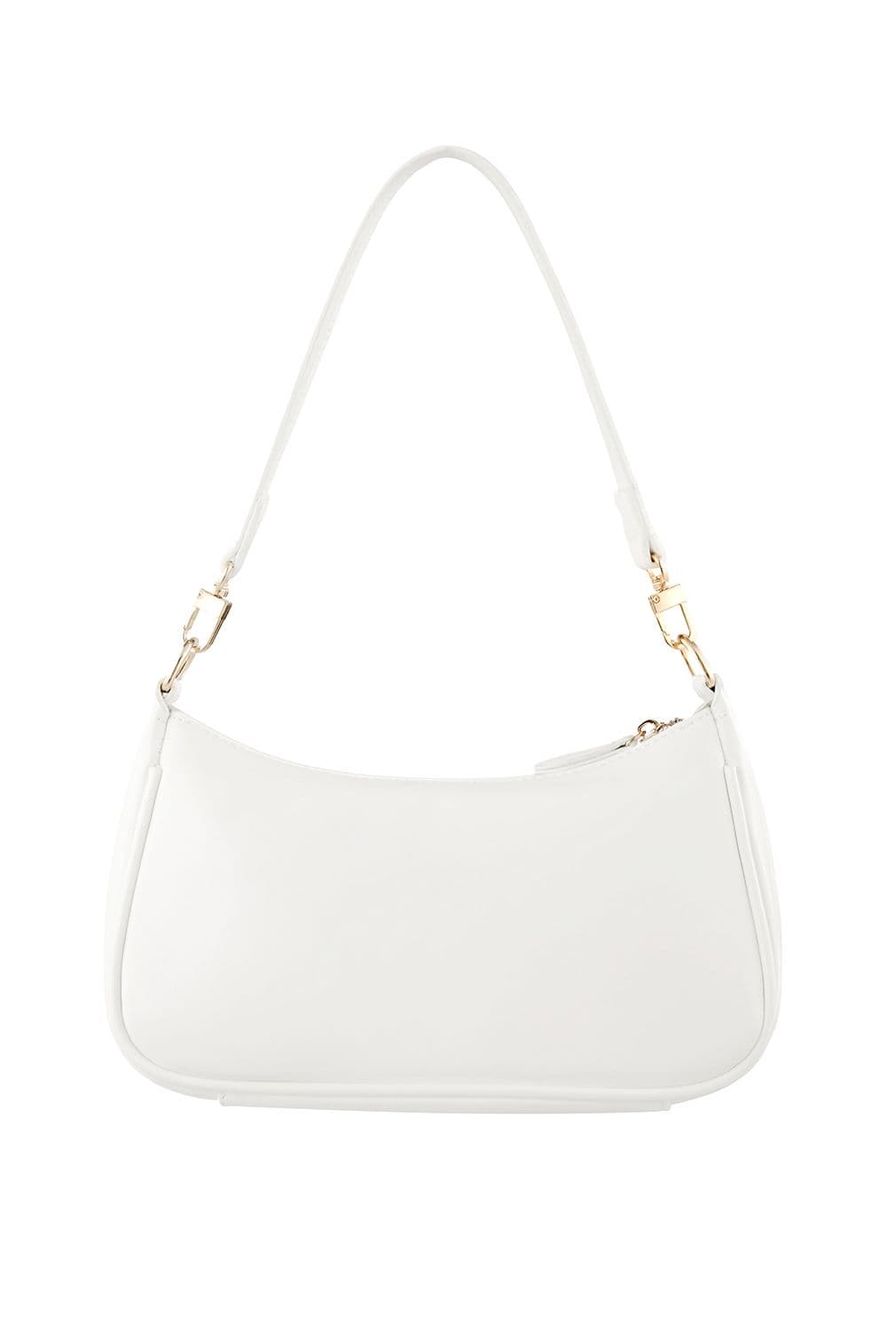 MODISHION Women's Versatile PU Leather Shoulder Bag with 2 Removable Straps in White