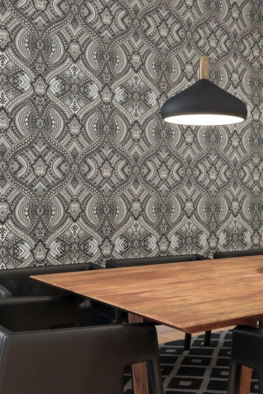 Ogee Damask Matt Wallpaper