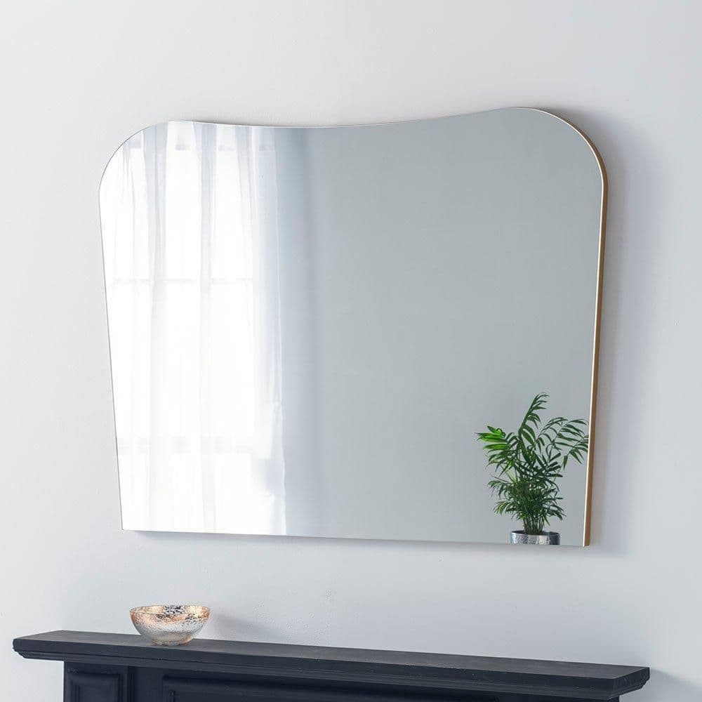 Irregular Frameless Overmantle Mirror 106 x78cm