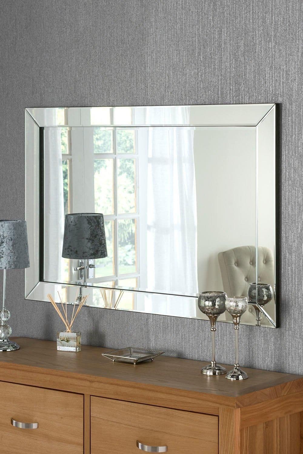 Contemporary Angled Wall Mirror 53x43cm