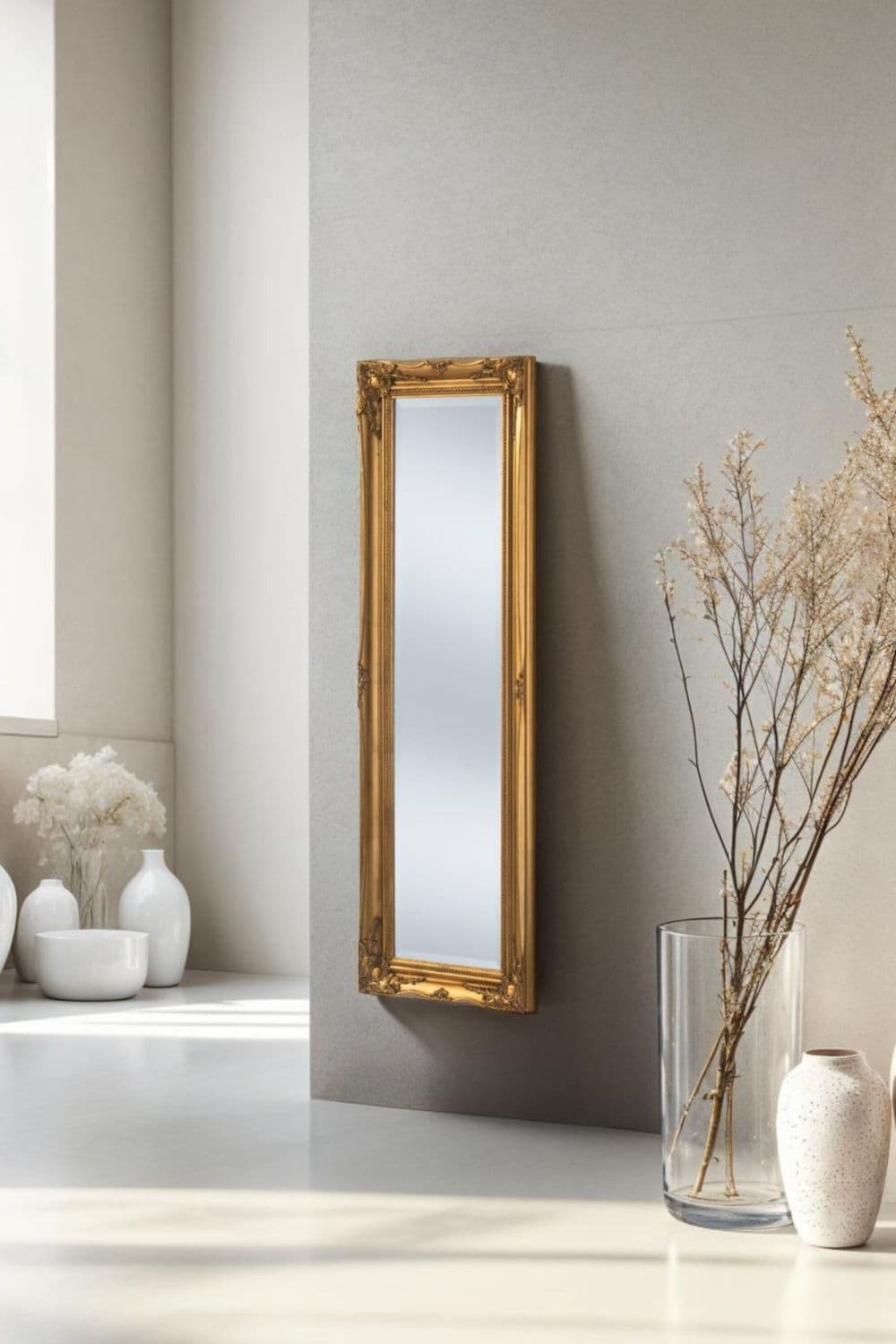 French style carved mirror 135x45cm