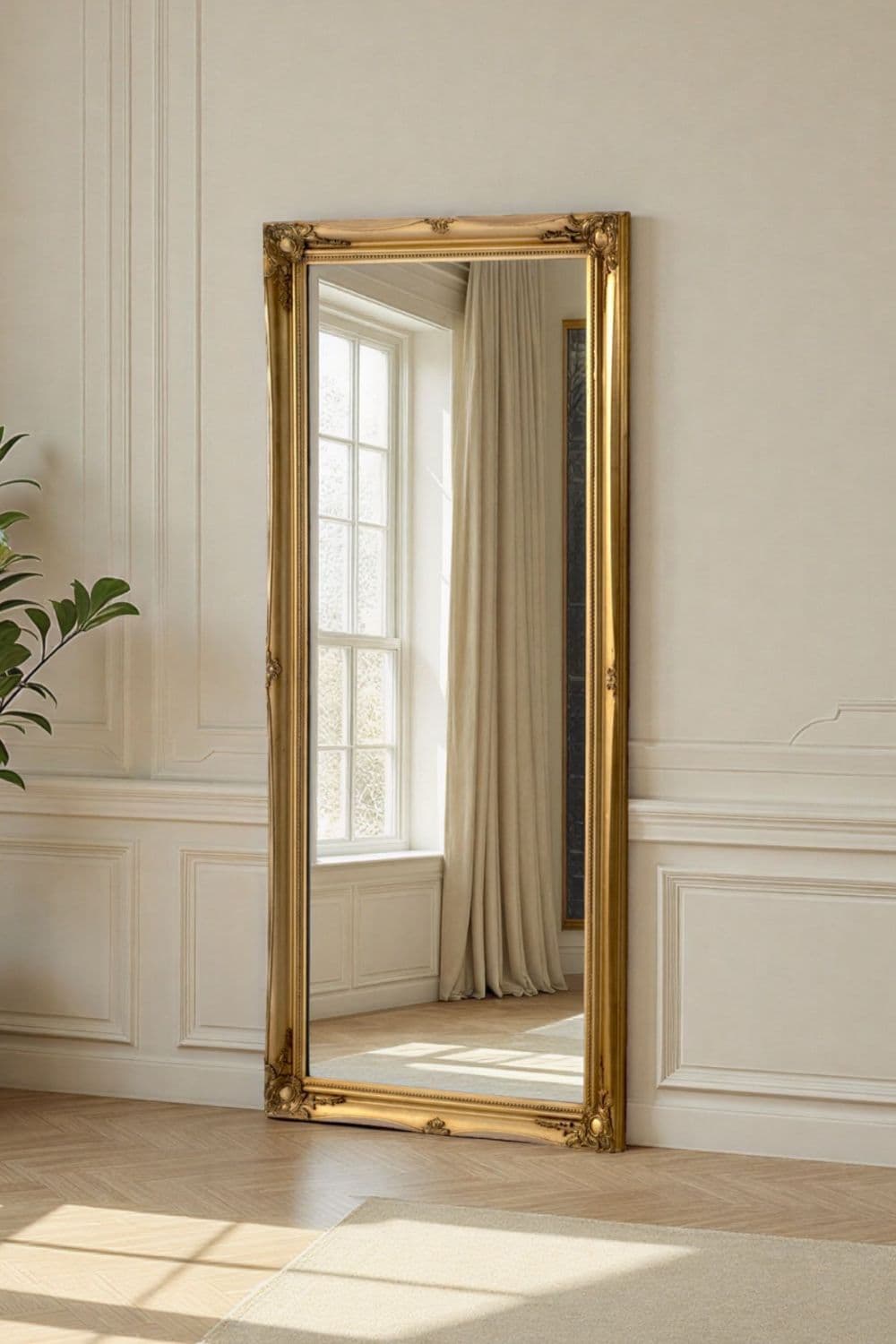 French Style Carved Full Length Mirror 166X75Cm