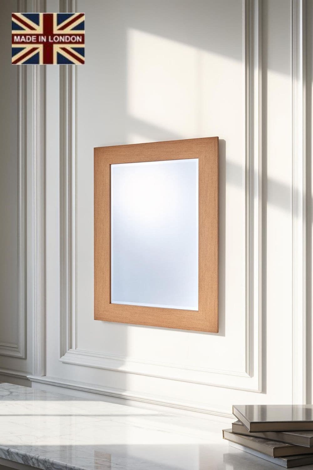 Oak Effect Framed Wall Mirror 63x78cm