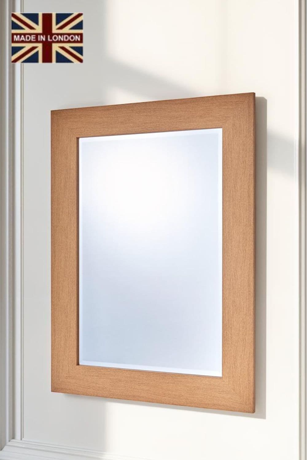 Oak Effect Framed Wall Mirror 93.5x119cm