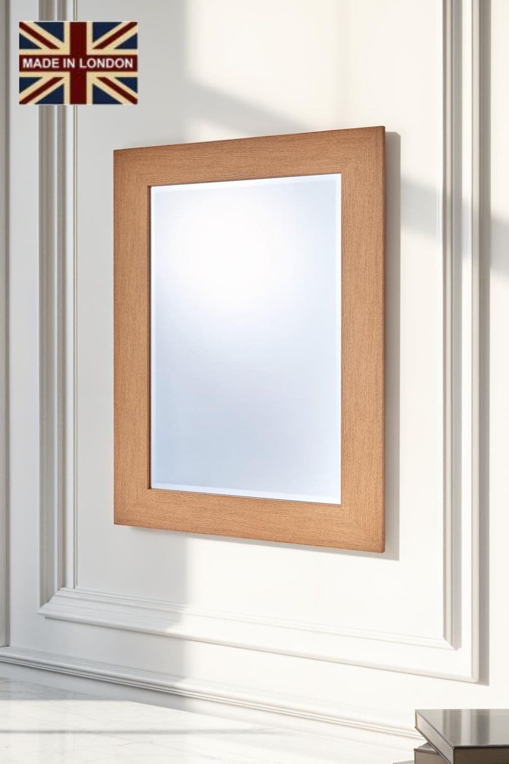 Oak Effect Framed Wall Mirror 75.5x103.5cm