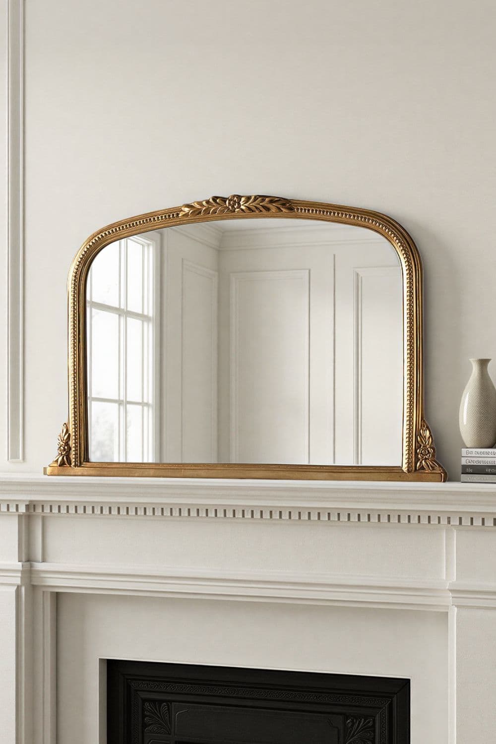 Beaded Overmantle Mirror Bevelled 101 x66cm