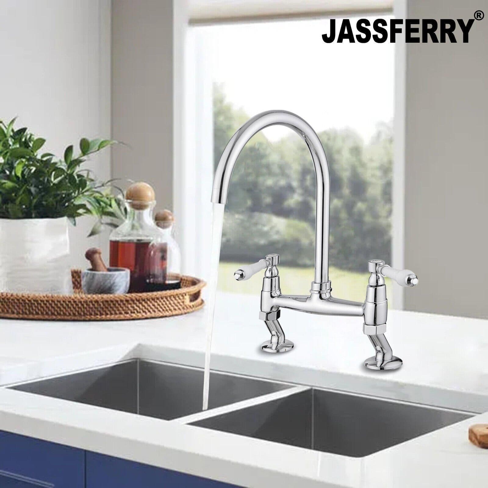 Traditional Bridge Mixer Tap Ceramic Lever Kithcen
