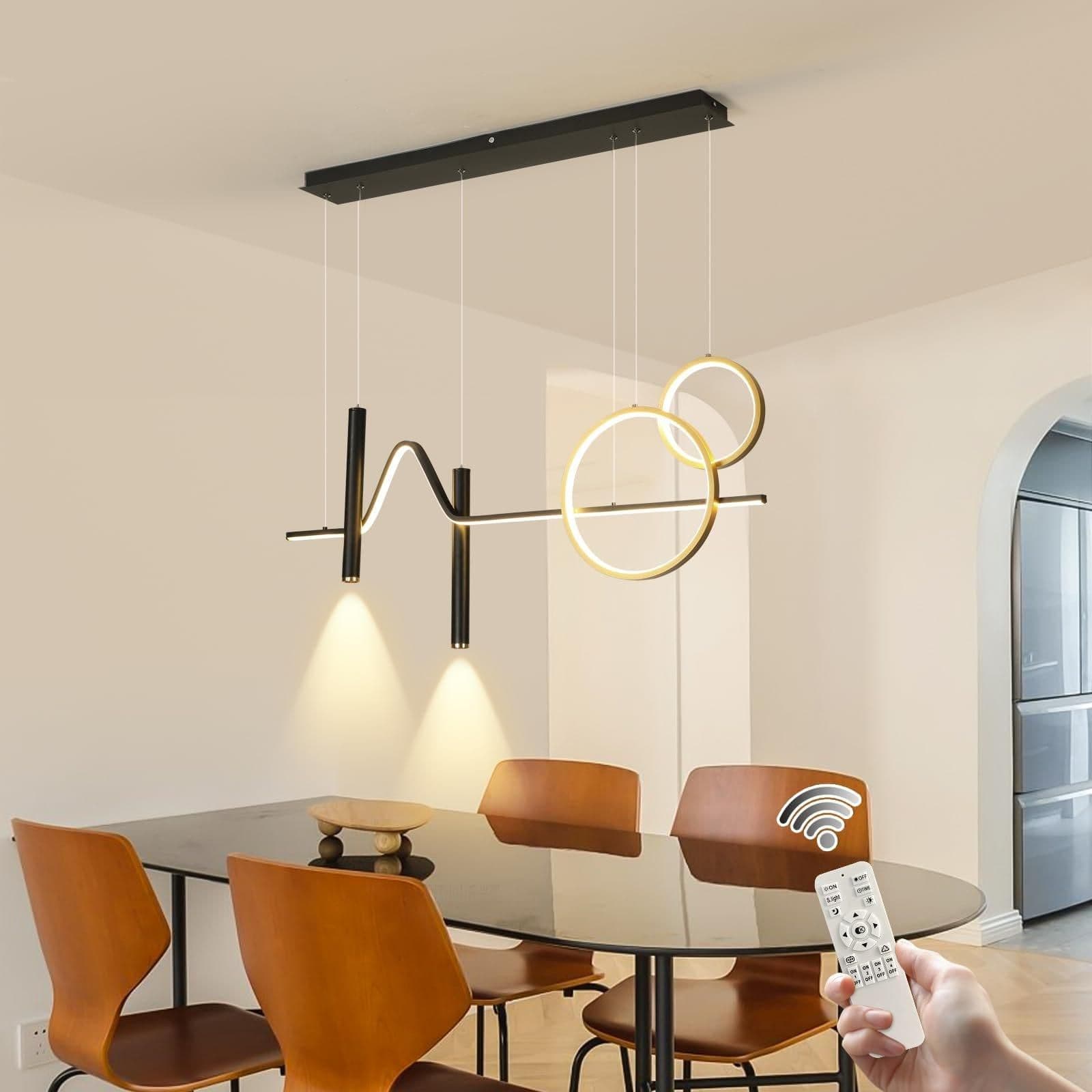 Modern Dimmable Linear Wave LED Pendant Light