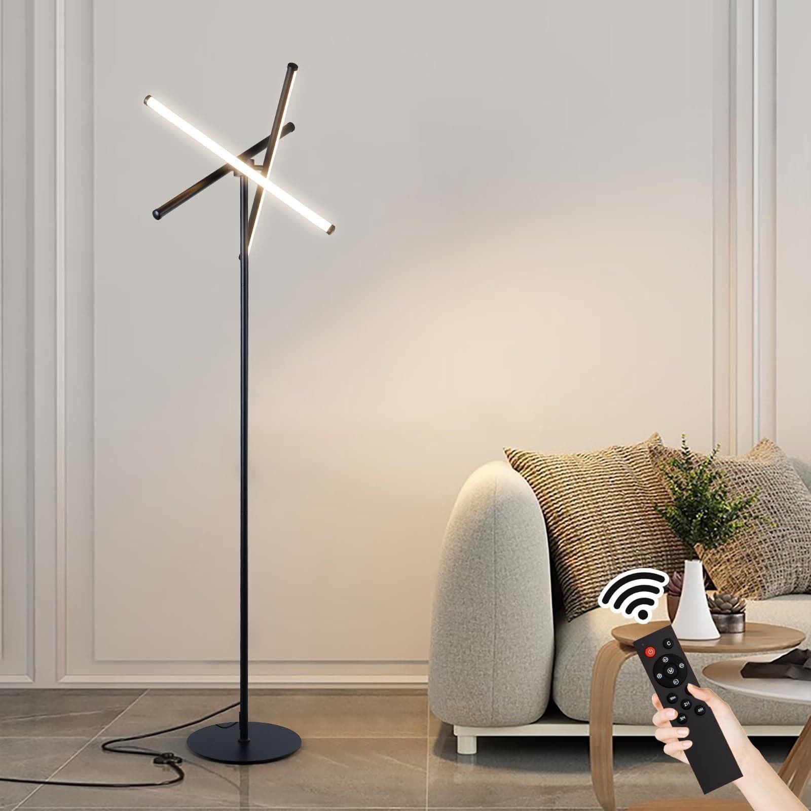 3 Light Dimmable LED Floor Lamp Remote