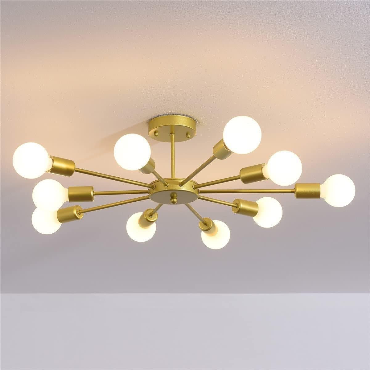 10 Light Sputnik Semi Flush Mount Ceiling Light