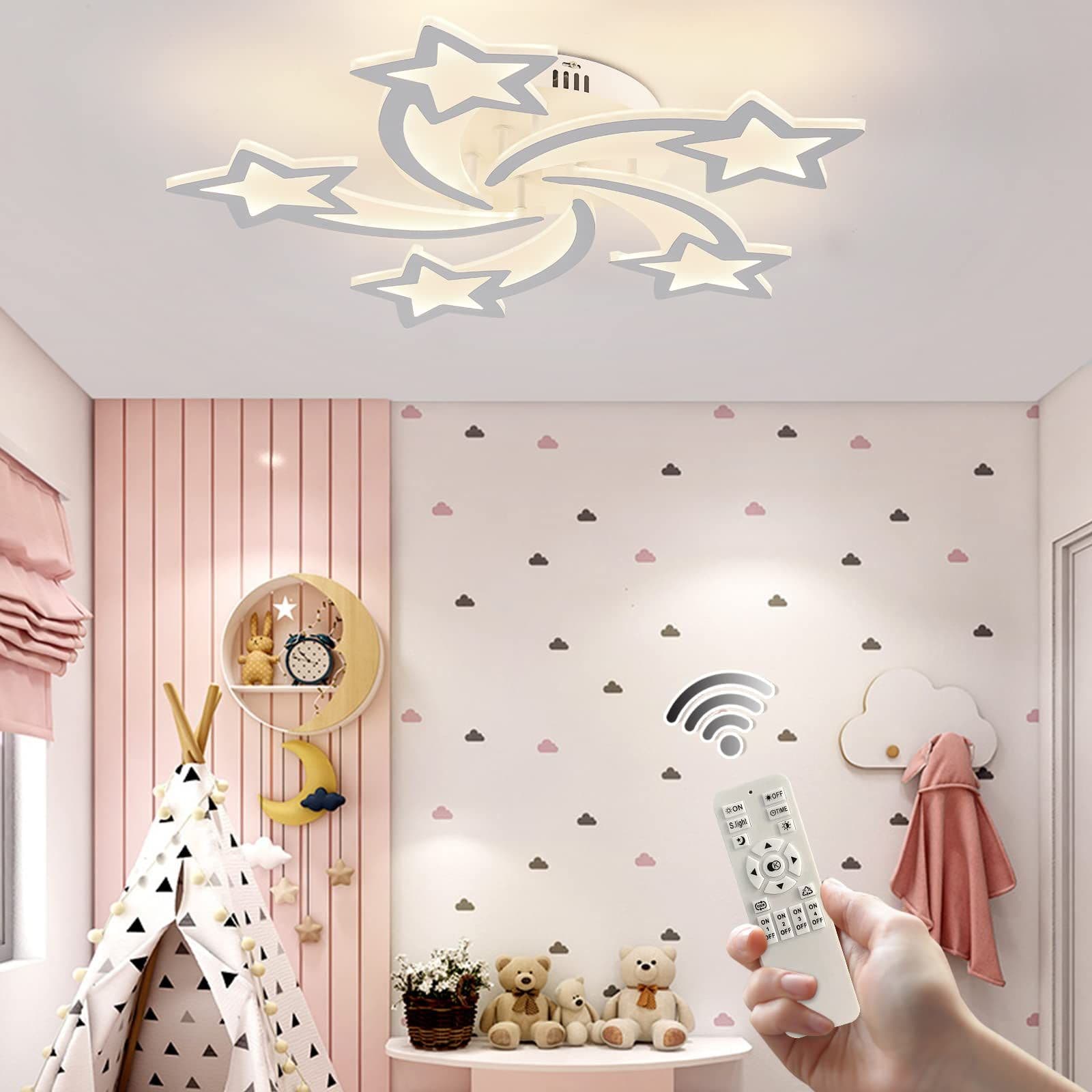 5 Star Shape 60w Modern Led Dimmable Acrylic Ceiling Light Remote