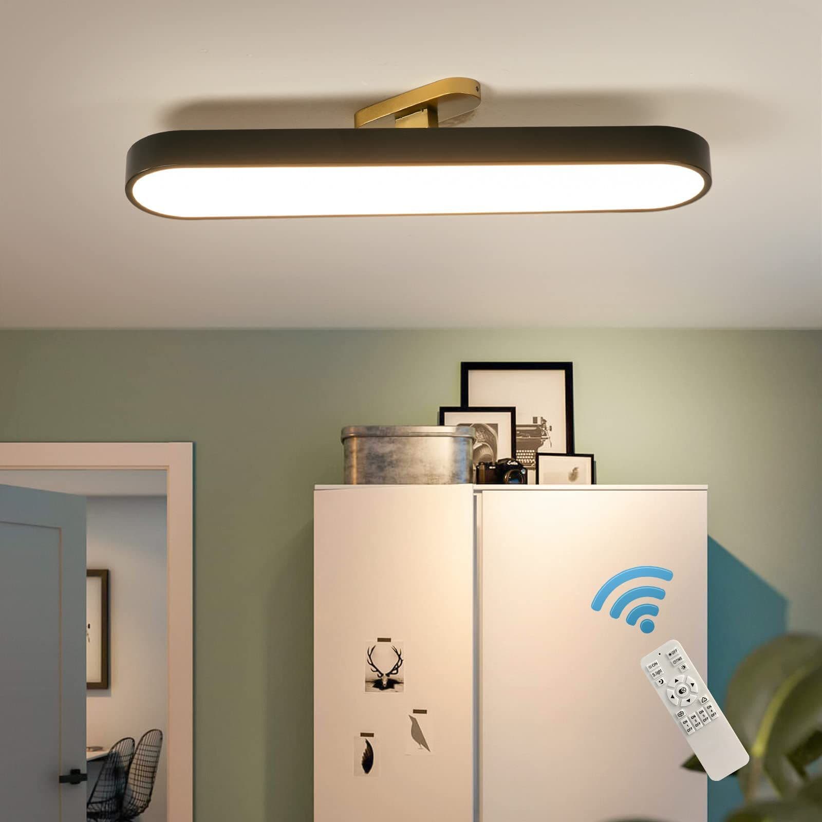 24W Wraparound Acrylic Linear LED Dimmable Ceiling Lamp Remote