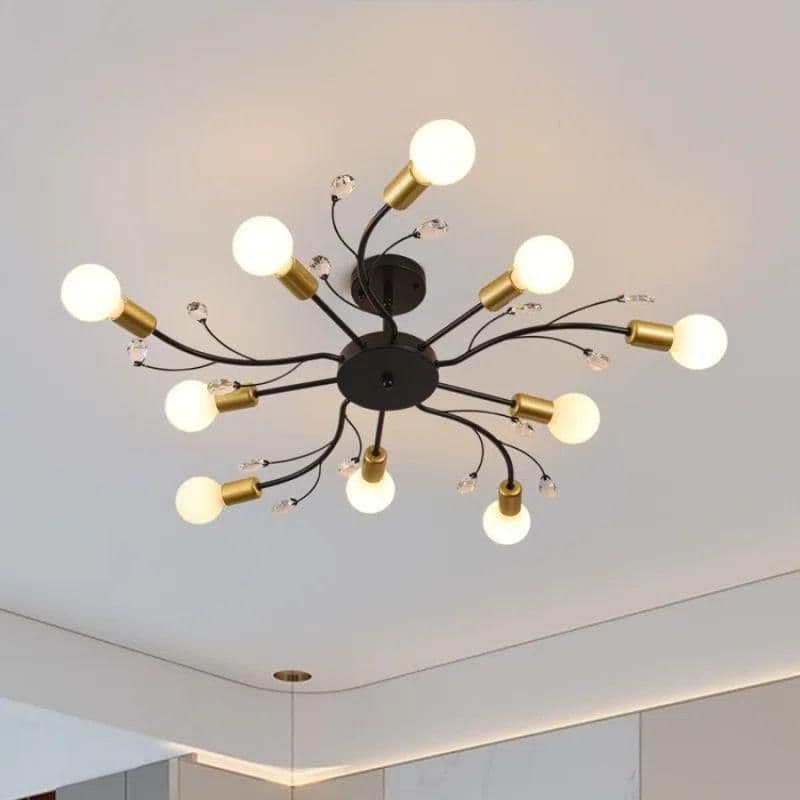 10 Light Semi Flush Pendant Chandelier