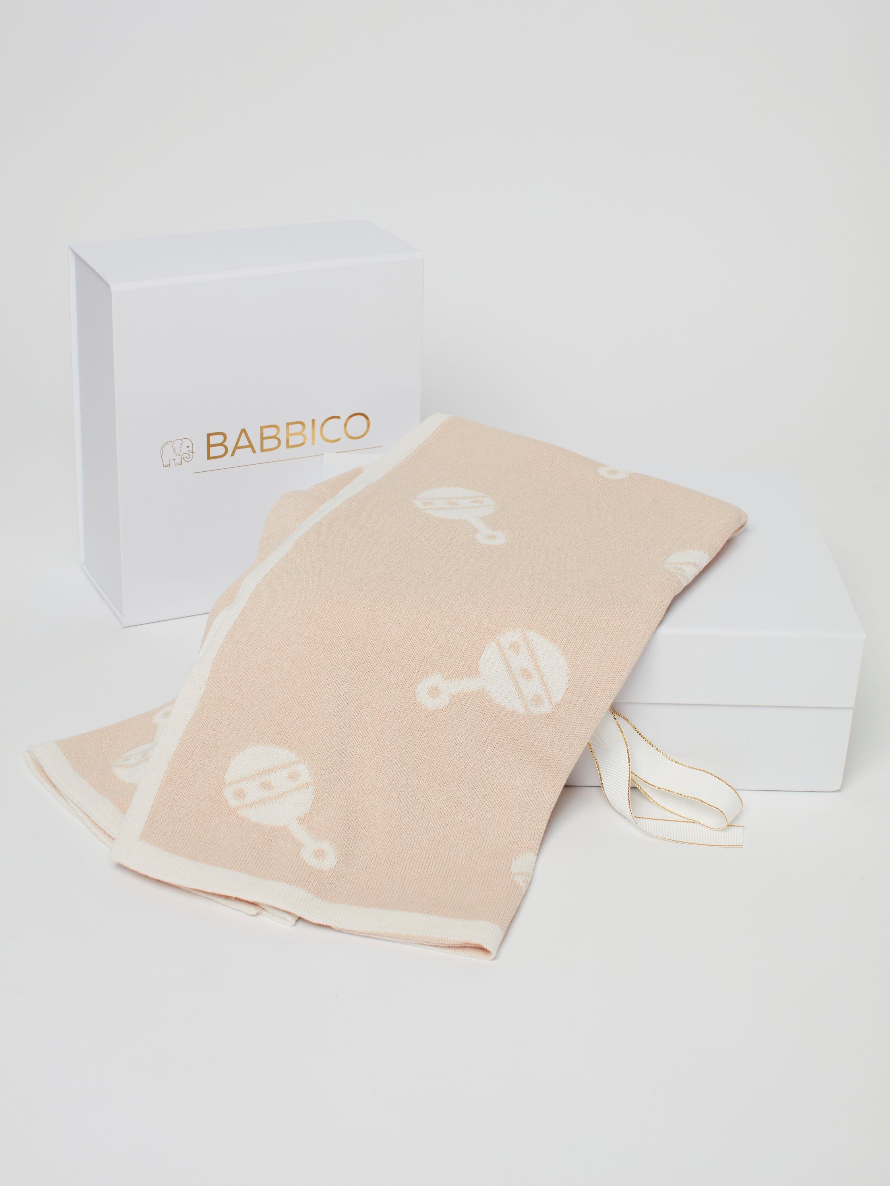Reversible Rattle Print Cotton Blanket